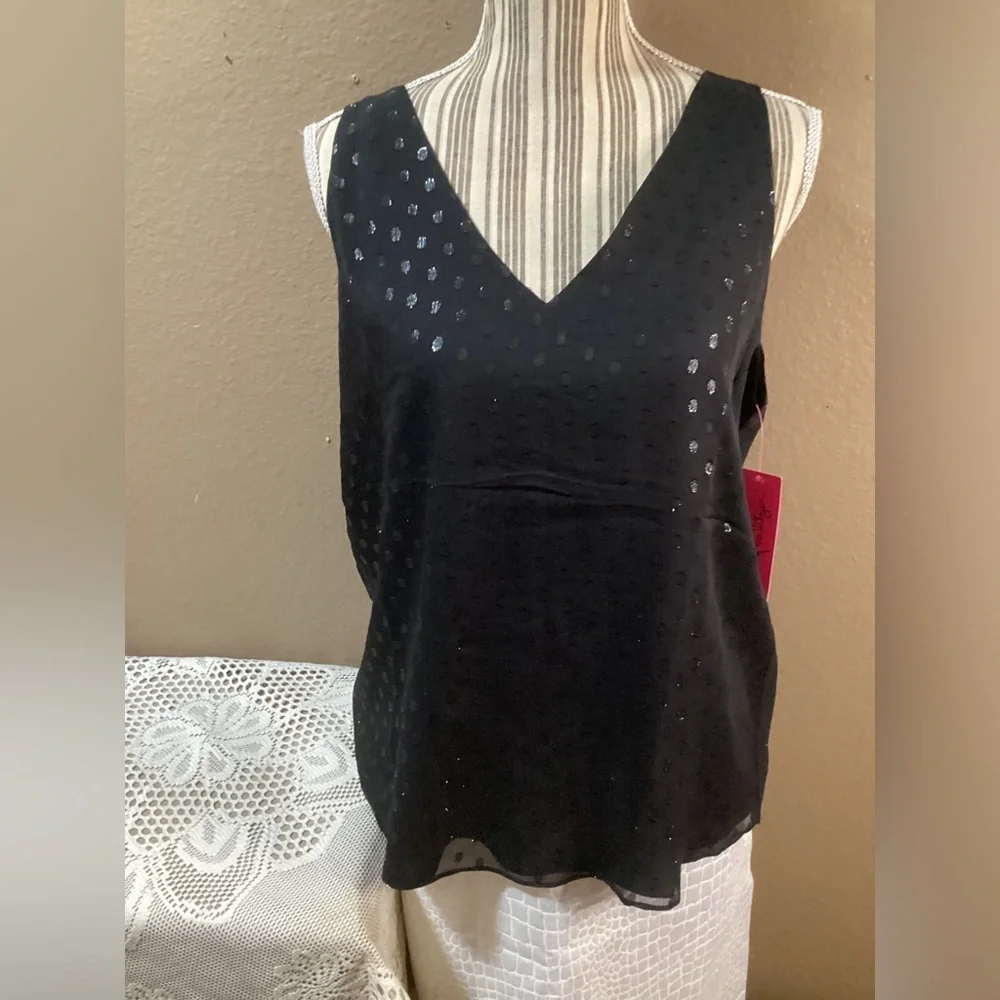 LILLY PULITZER FLORIN-SILK BLACK TOP. - Picture 3 of 15